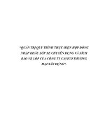 QUẢN TRỊ QUY TRÌNH THỰC HIỆN HỢP ĐỒNG NHẬP KHẨU LỐP XE CHUYÊN DỤNG VÀ XÍCH BẢO VỆ LỐP CỦA CÔNG TY CAVICO THƯƠNG MẠI XÂY DỰNG