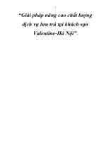 Giải pháp nâng cao chất lượng dịch vụ lưu trú tại khách sạn Valentine-Hà Nội