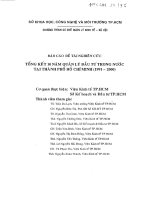 Tổng kết mười năm quản lý đầu tư trong nước tại Tp. Hồ Chí Minh (1991-2000)