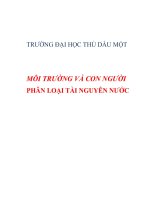 Tiểu luận_PHÂN LOẠI TÀI NGUYÊN NƯỚC