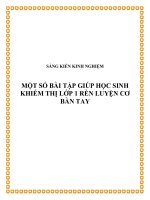 SKKN Một Số Bài Tập Giúp Học Sinh Khiếm Thính Lớp 1 Rèn Luyện Cơ Bàn Tay