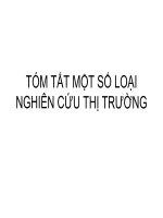 Tóm tắt một số loại nghiên cứu thị trường