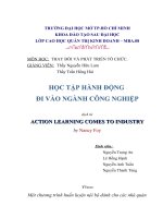 BÀI TẬP MÔN HỌC THAY ĐỔI VÀ PHÁT TRIỂN TỔ CHỨC HỌC TẬP HÀNH ĐỘNG ĐI VÀO NGÀNH CÔNG NGHIỆP