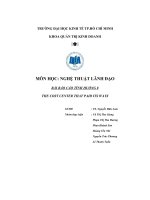 Tiểu luận môn nghệ thuật lãnh đạo chủ đề THE COST CENTER THAT PAID ITS WAYS