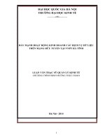Đẩy mạnh hoạt động kinh doanh các dịch vụ dữ liệu trên mạng hữu tuyến tại VNPT Hà Tĩnh