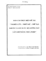 Nghiên cứu, thiết kế, chế tạo khuôn mẫu và sản xuất bộ giường ngủ lắp ghép bằng nhựa PEHD