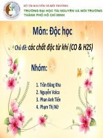 bài thuyết trình về các chất độc từ khí H2S, CO