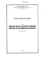 Nghiên cứu thiết kế cải tiến sản phẩm và công nghệ nhằm nâng cao chất lượng băng vệ sinh nữ