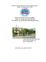 BÁO CÁO THỰC TẬP TỐT NGHIỆP CÔNG TY TNHH MTV THÀNH VIÊN CẤP THOÁT NƯỚC MÔI TRƯỜNG BÌNH DƯƠNG