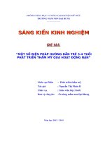 SKKN MỘT SỐ BIỆN PHÁP HƯỚNG DẪN TRẺ 3-4 TUỔI PHÁT TRIỂN THẨM MỸ QUA HOẠT ĐỘNG NẶN
