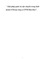 Giải pháp quản trị vận chuyển trong kinh doanh XNK tại công ty CPTM Kim Hoa