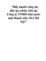 Đẩy mạnh công tác đào tạo nhân viên tại Công ty TNHH nhà nước một thành viên 18-4 Hà Nội