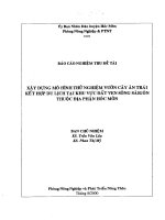 Xây dựng mô hình thử nghiệm vườn cây ăn trái kết hợp du lịch tại khu vực đất ven sông Sài Gòn thuộc địa phận Hóc Môn