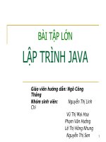 BÀI TẬP LỚN LẬP TRÌNH JAVA