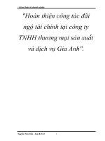 Hoàn thiện công tác đãi ngộ tài chính tại công ty TNHH thương mại sản xuất và dịch vụ Gia Anh