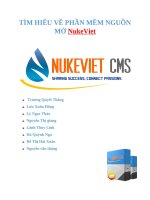 Tìm hiểu NukeViet Môn phát triển phần mềm mã nguồn mở