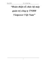 Hoàn thiện tổ chức bộ máy quản trị công ty TNHH Vietpower Việt Nam