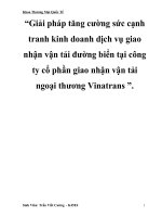 Giải pháp tăng cường sức cạnh tranh kinh doanh dịch vụ giao nhận vận tải đường biển tại công ty cổ phần giao nhận vận tải ngoại thương Vinatrans