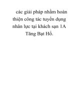 các giải pháp nhằm hoàn thiện công tác tuyển dụng nhân lực tại khách sạn 1A Tăng Bạt Hổ