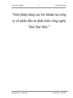 Giải pháp nâng cao lợi nhuận tại công ty cổ phần đầu tư phát triển công nghệ Thời Đại Mới