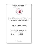 Xây dựng chương trình định hướng nghề du lịch cho học sinh THPT ở hà nội