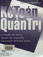 Kế toán quản trị - Lý thuyết căn bản và nguyên tắc ứng dụng trong quyết định kinh doanh