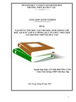 SKKN Tạo hứng thú học tập cho học sinh trong giờ học Lịch sử lớp 8, 9 thông qua tổ chức trò chơi tại trường THPT Hà Huy Tập