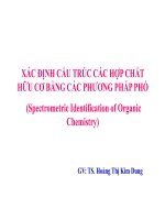Chương i +  II   xác ðỊNH cấu TRÚC các hợp CHẤT hữu cơ BẰNG các PHƯƠNG PHÁP PHỔ