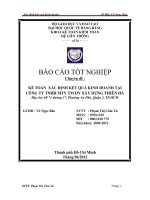 kế toán xác định kết qủa kinh doanh tại công ty tnhh mtv dịch vụ xây dựng thiên hà