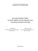quy hoạch an toàn thông tin số tỉnh bắc kạn giai đoạn 2012 đến 2020
