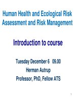 Human health and ecological risk assessment and risk management