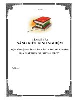 Tài liệu Sáng kiến kinh nghiệm Biện pháp nhằm nâng cao chất lượng dạy giải toán có lời văn lớp 1