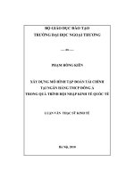 Luận văn: Xây dựng mô hình tập đoàn tài chính tại ngân hàng thương mại cổ phần đông á trong quá trình hội nhập kinh tế quốc tế