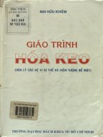 Giáo trình hóa keo. Hóa lý các hệ vi dị thể và hiện tượng bề mặt
