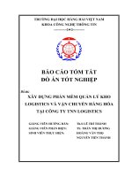 tóm tắt đồ án Xây dựng phần mềm quản lý Kho Logistics và vận chuyển hàng hóa tại công ty TNN LOGISTICS