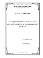 SKKN Xây dựng phần mềm quản lý học sinh học nghề phổ thông tại trung tâm KTTH-HN Khánh Hòa