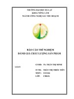 báo cáo thí nghiệm: đánh giá chất lượng sản phẩm