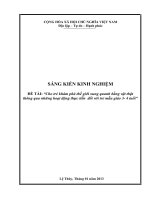 SKKN Cho trẻ khám phá thế giới xung quanh bằng vật thật thông qua những hoạt động thực tiễn đối với trẻ mẫu giáo 3- 4 tuổi