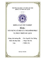 Xây dựng lễ hội lúa thái bình phục vụ phát triển du lịch