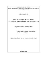 Phát huy giá trị truyền thống của gia đình Nghệ An trong giai đoạn hiện nay