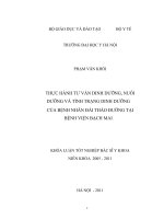 Nghiên cứu thực trạng nuôi dưỡng bệnh nhân đái tháo đường tại bệnh viện Bạch Mai