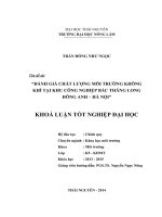 Đánh giá chất lượng môi trường không khí tại khu công nghiệp thăng long   đông anh  hà nội