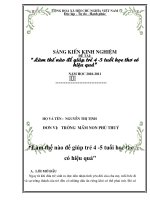 SKKN Làm thế nào để giúp trẻ 4 -5 tuổi học thơ có hiệu quả