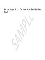 Báo cáo chuyên đề TẠO BƯỚC ĐI ỔN ĐỊNH CHO BIPED ROBOT