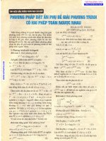 phương pháp đặt ẩn phụ để giải phương trình