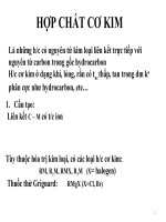 Silde bài giảng   hợp chất cơ kim