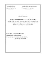 đánh giá ảnh hưởng của chế phẩm hút nước giữ ẩm đến môi trường đất cây bông vụ 2 ở huyện krông cho