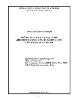 Những sai lầm của học sinh khi học chương ứng dụng đạo hàm vào khảo sát hàm số_SKKN toán THPT