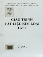 Giáo trình vật liệu kim loại. Tập I