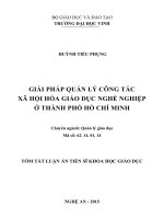 Giải pháp quản lý công tác xã hội hóa giáo dục nghề nghiệp ở Thành phố Hồ Chí Minh (TT)